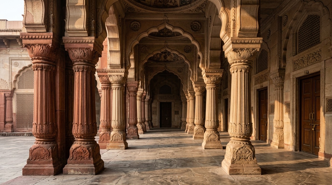 Indian Judicial Colonnade Architectural Detail